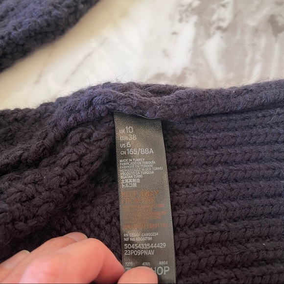 Topshop Chunky Knit Oversized Cardigan Sweater Size 6 Open front Balloon Sleeve - Picture 9 of 9